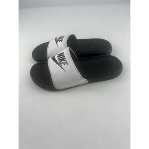 Nike Slides Sandals Womens Size 9 Black White Sports Summer Athletic Slip On